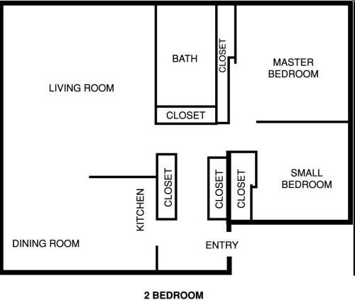 Two Bedroom 64 floor plan